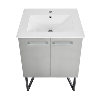 Annecy 24" Freestanding Bathroom Vanity in Gray with Sink Top