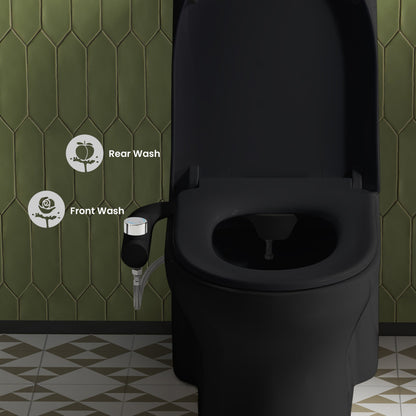 Aqua Non-Electric Bidet Toilet Attachment in Glossy Black