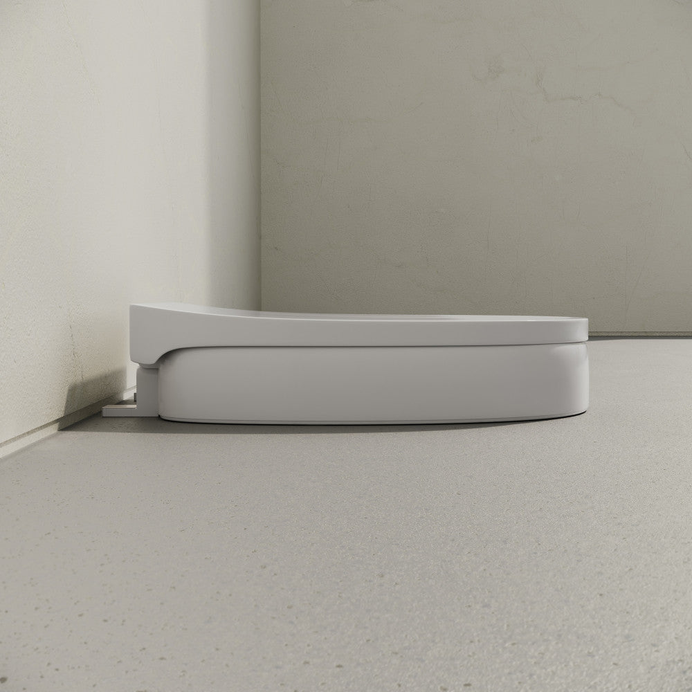 Ryse 3 in. Raised Elongated Soft Close ADA Compliant Toilet Seat in Glossy White