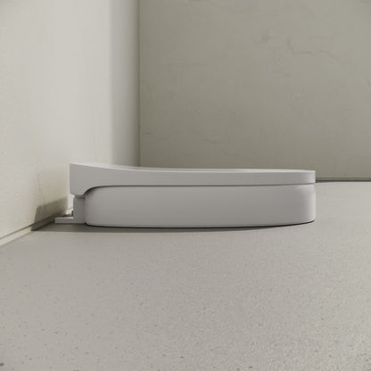 Ryse 3 in. Raised Elongated Soft Close ADA Compliant Toilet Seat in Glossy White