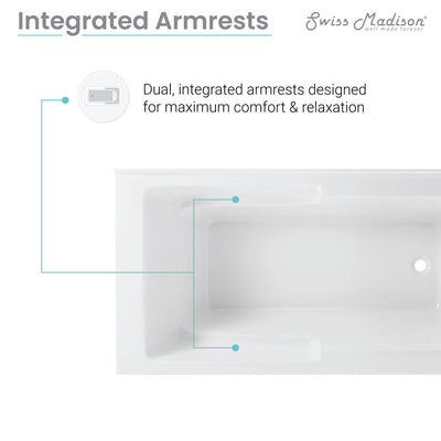 Claire 60" x 32" Right-Hand Drain Drain Alcove Tub with Corner Apron