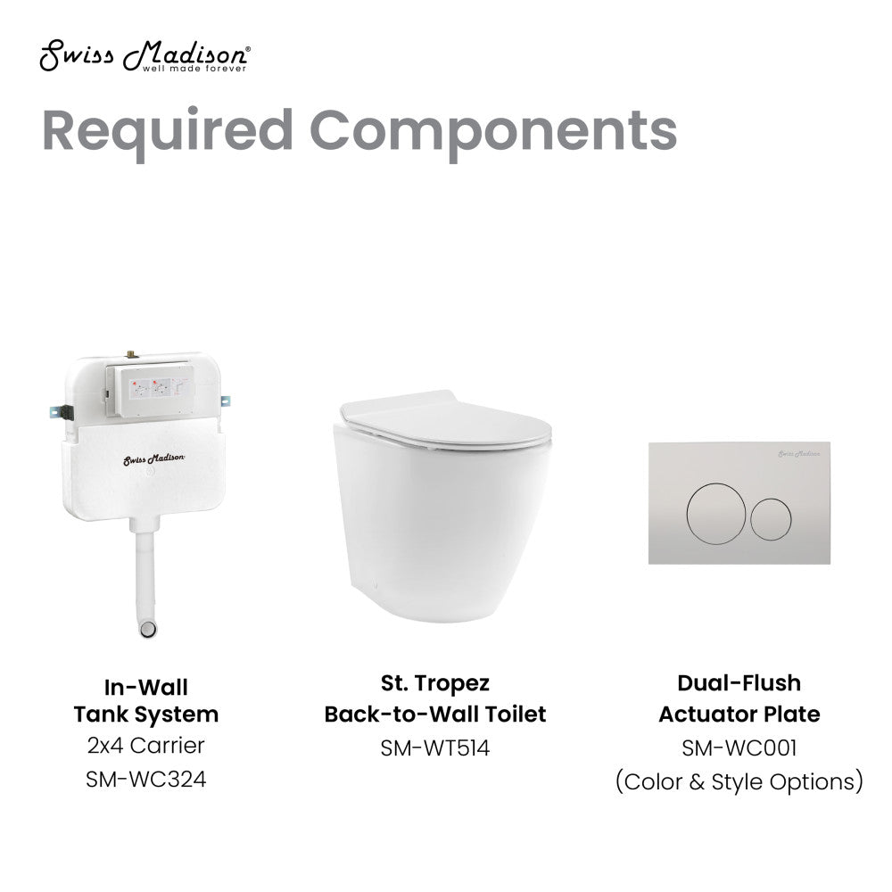 St. Tropez Back-to-Wall Elongated Toilet Bowl – Swiss Madison
