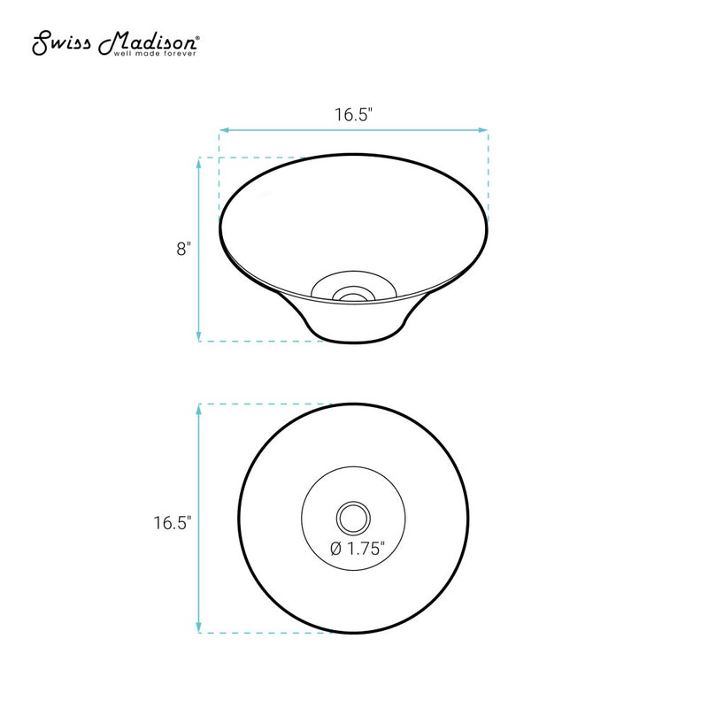 Ivy 16.5" Round Vessel Sink in Matte Black