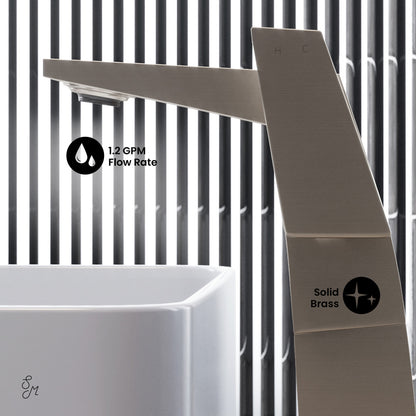 Carre Single Hole, Single-Handle, High Arc Bathroom Faucet in Brushed Nickel