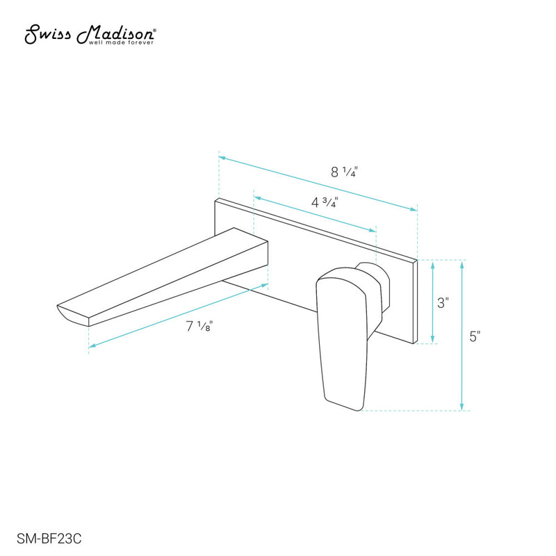 Monaco Single-Handle, Wall-Mount, Bathroom Faucet in Chrome