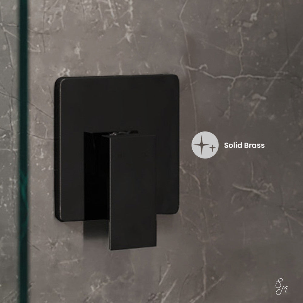 Concorde Single-Handle 1 Spray 8" Wall Mounted Fixed Shower Head in Matte Black (Valve Included)