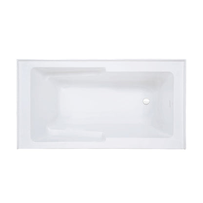 Voltaire 60 x 30 Skirted Right Drain Soaking Apron Bathtub in Glossy White with Integrated Overflow and Armrest, Drain Included