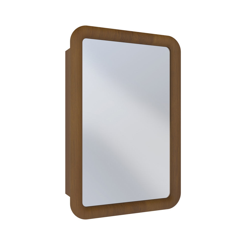 Plaisir 18 x 27 Recessed/Wall Mount Medicine Cabinet with Mirror in Brown Oak