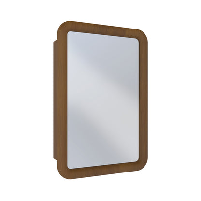 Plaisir 18 x 27 Recessed/Wall Mount Medicine Cabinet with Mirror in Brown Oak