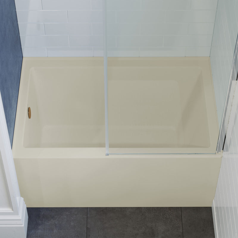 Voltaire 48" x 32" Left-Hand Drain Alcove Bathtub with Apron in Bisque