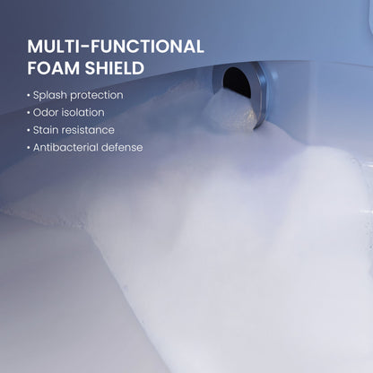 Viro V20 Smart Toilet 12” Rough-in ADA Height in Glossy White with Foam Shield, Integrated Tank, Auto Open/Close, Foot Sensor