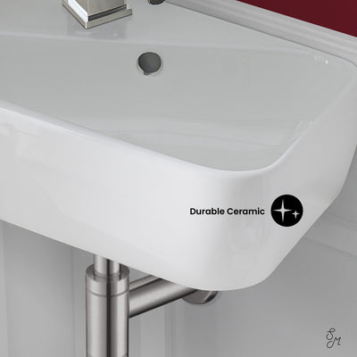 Plaisir 18 x 11 Ceramic Wall Hung Sink with Left Side Faucet Mount