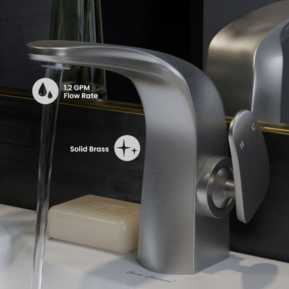 Chateau Single Hole, Single-Handle, Bathroom Faucet in Brushed Nickel