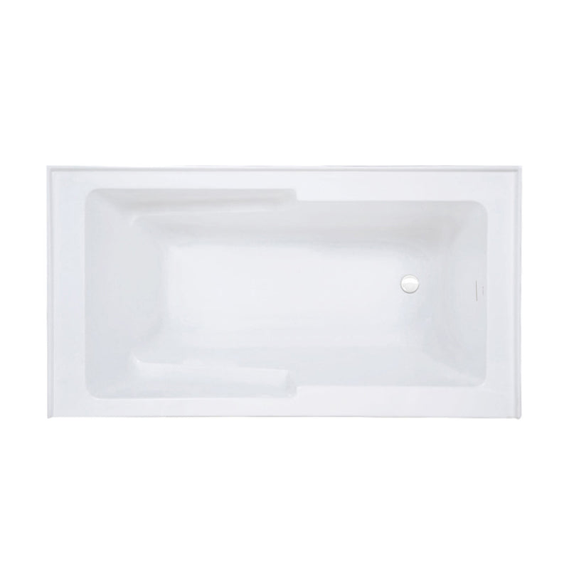 Voltaire 60 x 30 Skirted Right Drain Soaking Apron Bathtub in Glossy White with Integrated Overflow and Armrest, Drain Included
