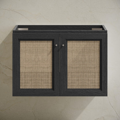 Classe 30" Wall-Mounted Bathroom Vanity in Black Oak without Sink Top