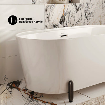 Monaco 59" Freestanding Bathtub with Matte Black Stand