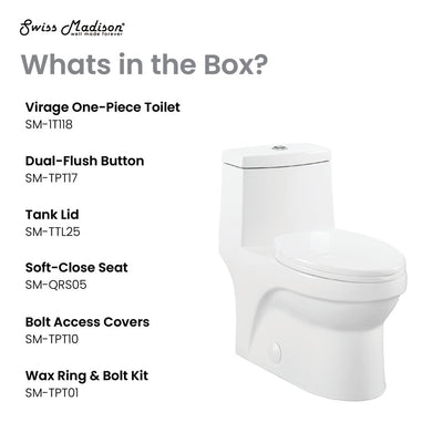 Virage One-Piece Elongated Toilet Vortex Dual-Flush 1.1/1.6 gpf