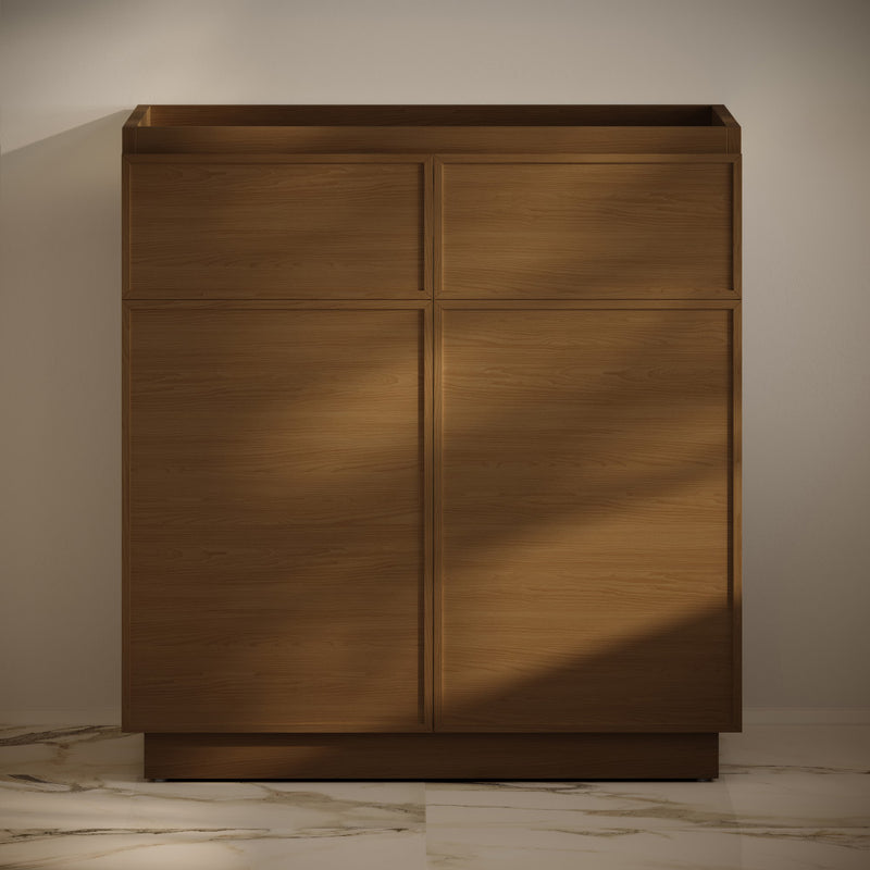 St. Tropez 36" Freestanding Bathroom Vanity Cabinet without Top in Brown Oak