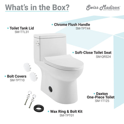 Daxton One-Piece Elongated Left Side Flush Toilet 1.28 gpf