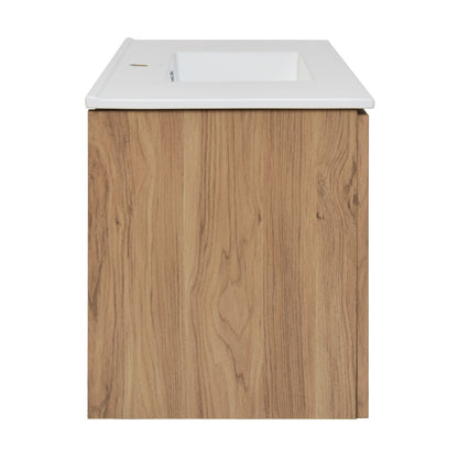Classe 36" Wall-Mounted Bathroom Vanity in Oak