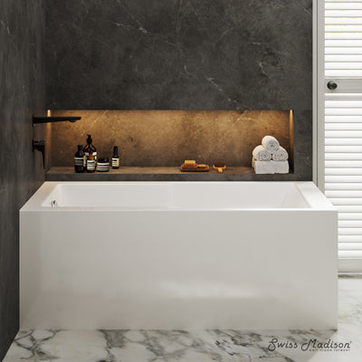 Voltaire 60 x 32 Left Hand Drain Drain Alcove Tub with Corner Apron