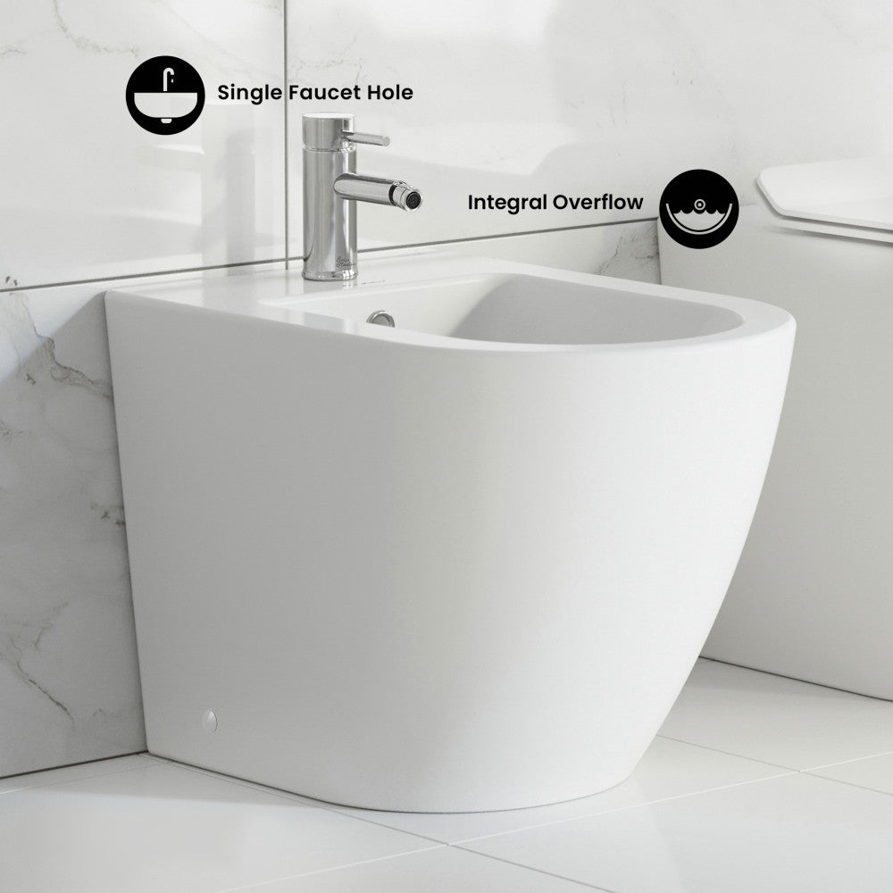 St. Tropez Floor Mount Classic Bidet in Glossy White