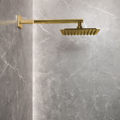 Concorde Single-Handle 1 Spray 8" Wall Mounted Fixed Shower Head in Brushed Gold (Valve Included)