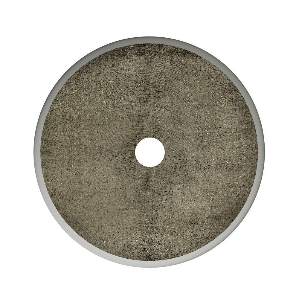 Lisse 14.5" Round Concrete Vessel Bathroom Sink in Dark Gray