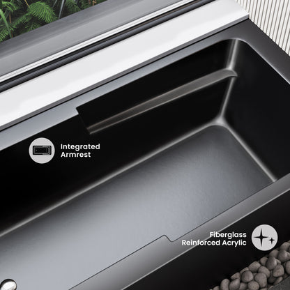 Voltaire 60" x 30" Left-Hand Drain Alcove Bathtub with Apron in Matte Black