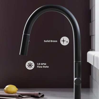 Chalet Single Handle, Pull-Down Kitchen Faucet in Matte Black