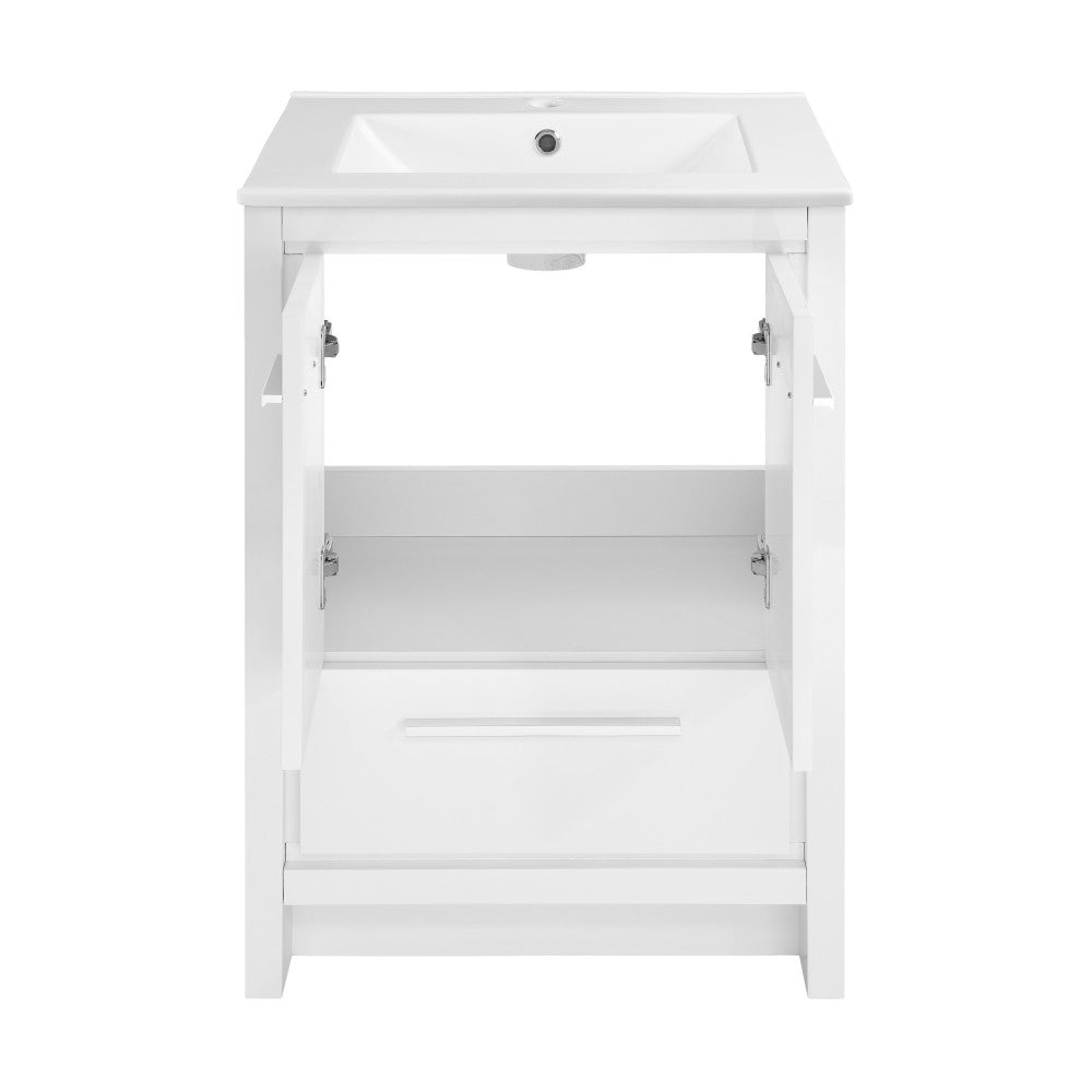 Virage 24" Freestanding Bathroom Vanity in White with Sink Top