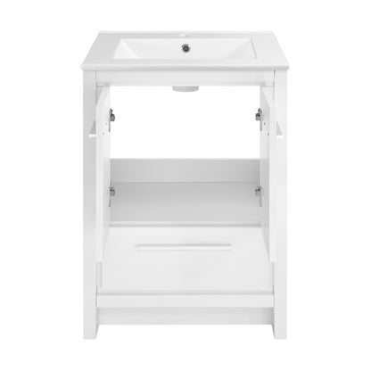 Virage 24" Freestanding Bathroom Vanity in White with Sink Top