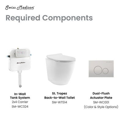 St. Tropez Back to Wall Concealed Tank Toilet Bowl Bundle in Glossy White