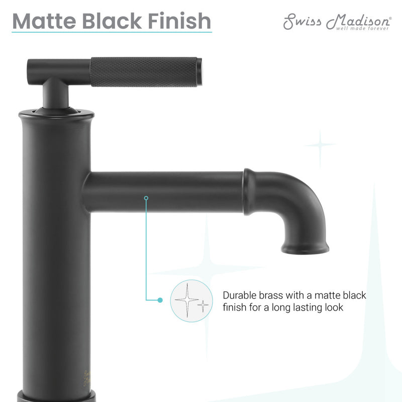 Avallon Single Hole, Single-Handle Sleek, Bathroom Faucet in Matte Black