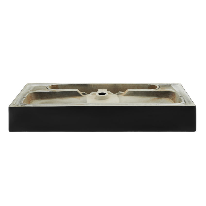 Claire 40 Ceramic Console Sink Matte Black Basin Black Legs