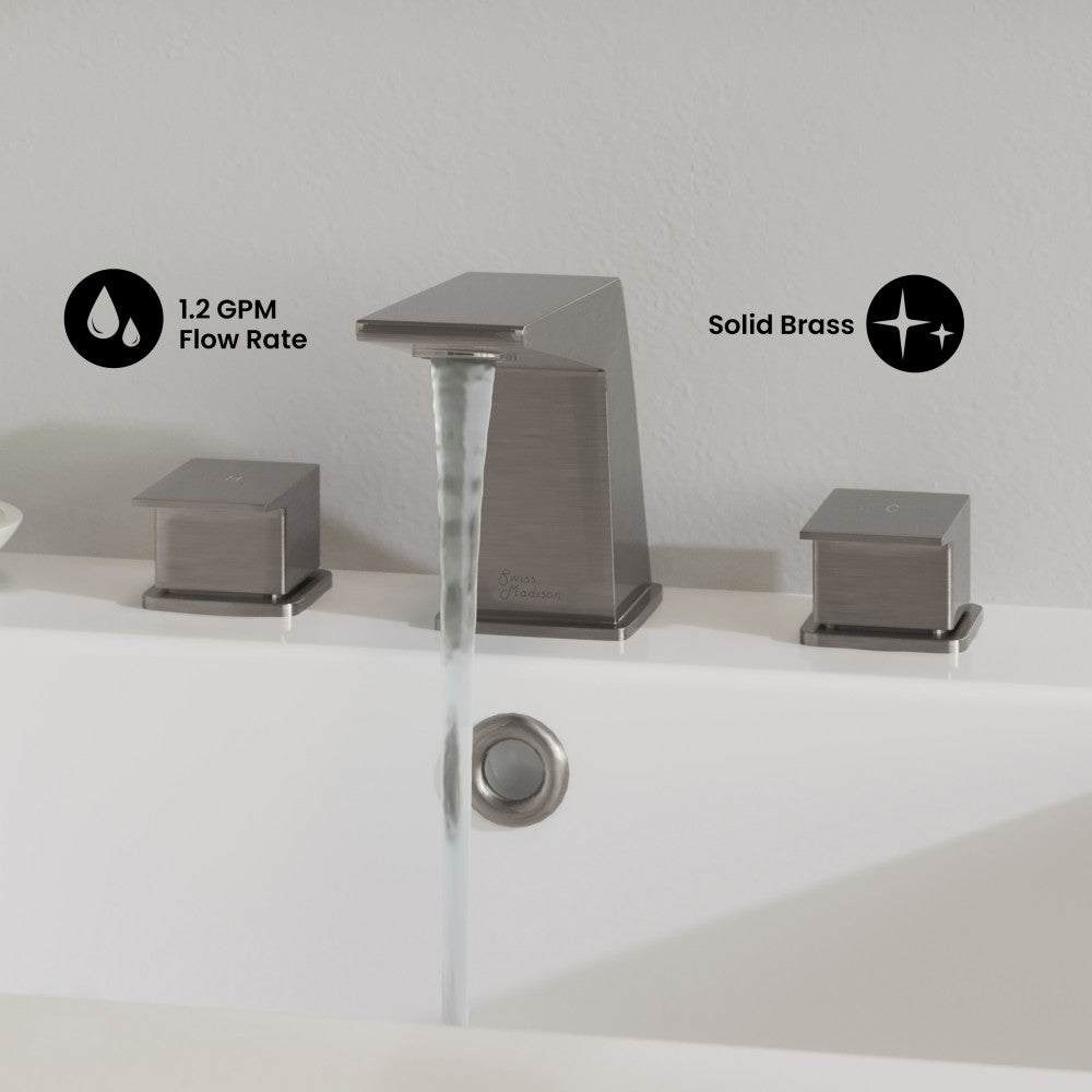 Carre 8 in. Widespread, 2-Handle, Bathroom Faucet in Brushed Nickel