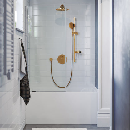 Voltaire 48 x 32 Skirted Right Drain Soaking Apron Bathtub in Glossy White with Integrated Overflow, Drain Included