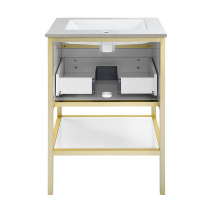 Cache 24" Freestanding Bathroom Vanity in White with Sink Top