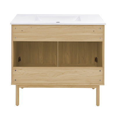 Classe 36" Freestanding Bathroom Vanity in Natural Oak with Sink Top