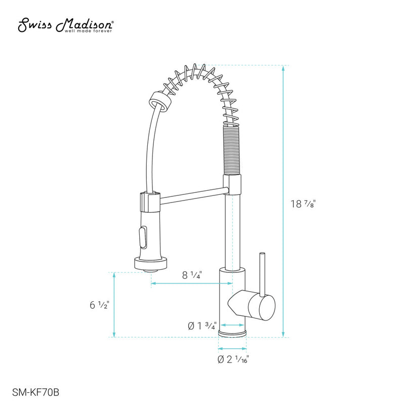 Nouvet Single Handle, Pull-Down Kitchen Faucet in Matte Black