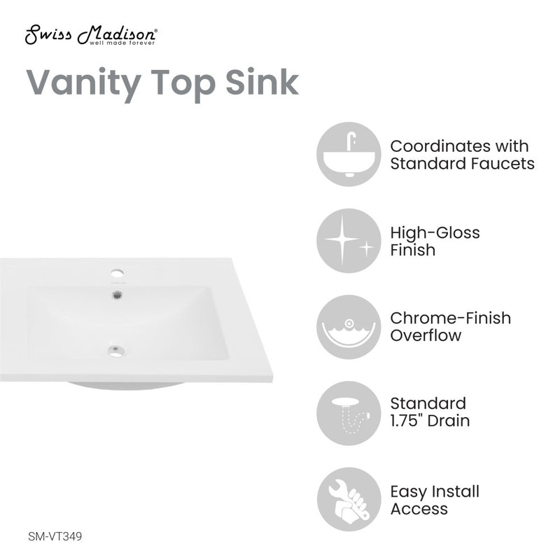 48" Ceramic Vanity Top with Double Basins