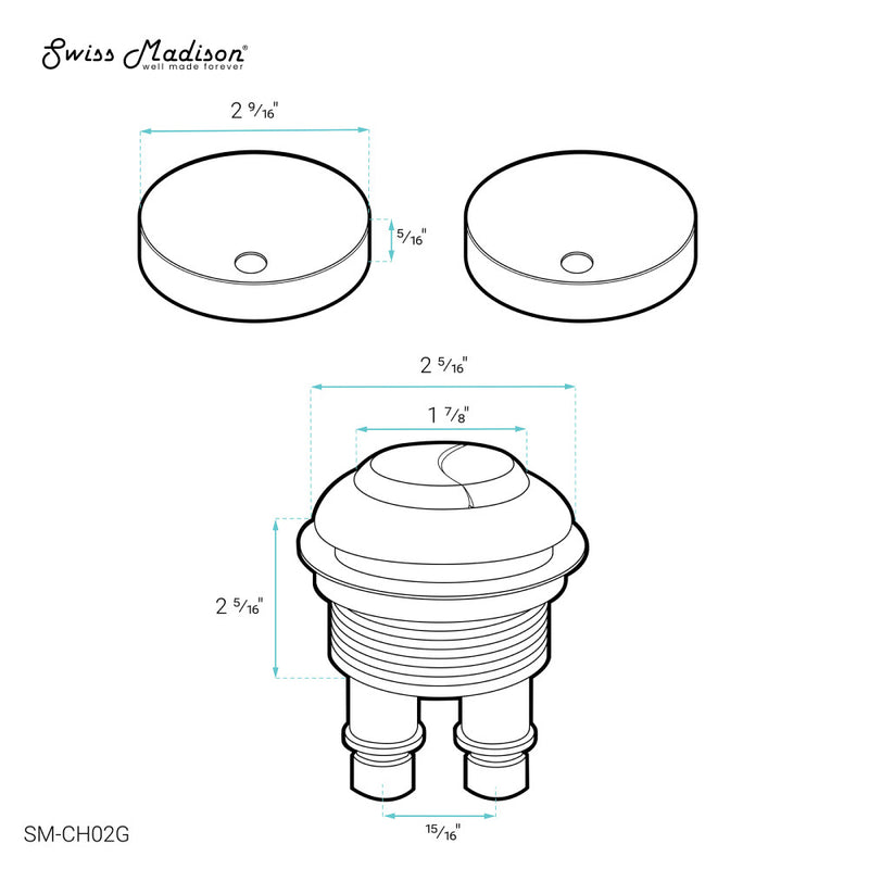 Toilet Hardware Brushed Gold (SM-1T112)