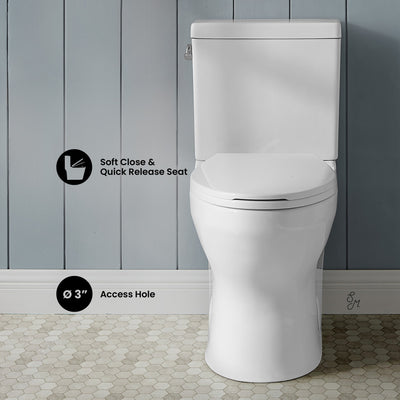 Classe Two-Piece Elongated Left Side Flush Handle Toilet 1.28 gpf