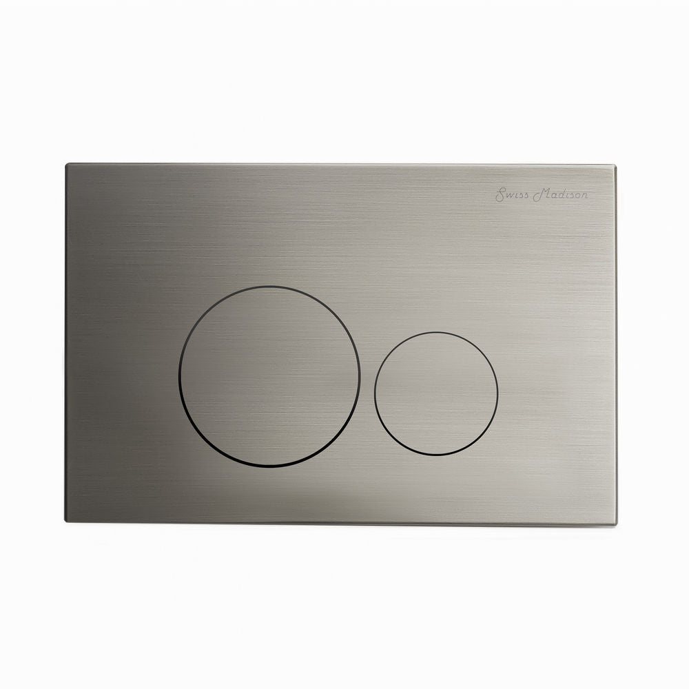 Monaco Wall Mount Dual Flush Metal Actuator plate in Matte Silver