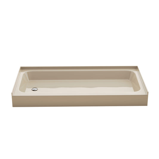 Voltaire 60 x 30 Shower Pan Base with Left Drain in Glossy Bisque