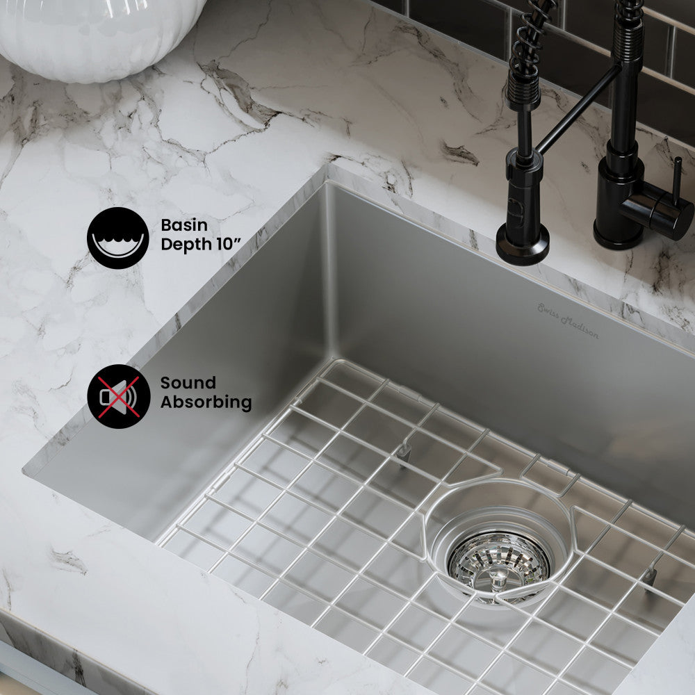 Tourner 21 x 18 Stainless Steel, Single Basin, Undermount Kitchen Sink