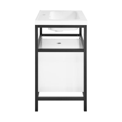 Ivy 24" Freestanding Bathroom Vanity in Black with Sink Top