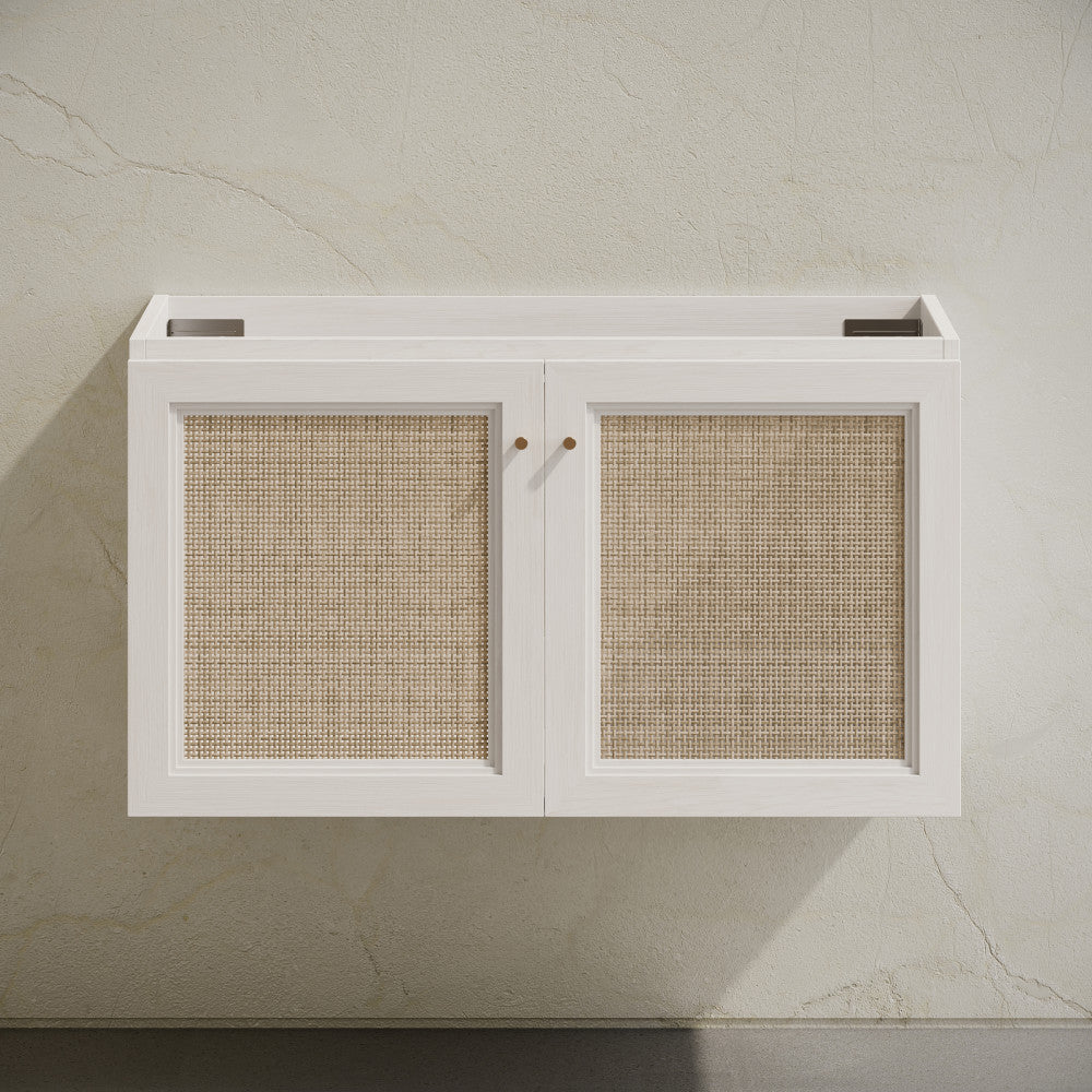 Classe 36" Wall-Mounted Bathroom Vanity in White Oak without Sink Top