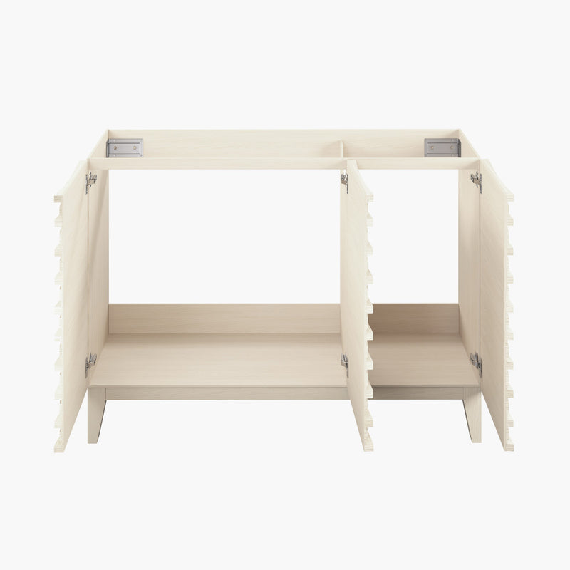 Cascade 48" Freestanding Bathroom Vanity Cabinet without Top in White Oak