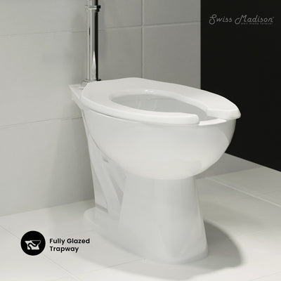 Sirene Floor-Mounted Commercial Elongated Top Flush Spud Flushometer Toilet Bowl